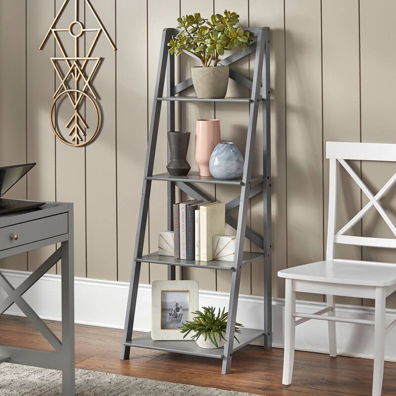 Simple Living Farmhouse 4-tier Shelf - Charcoal Grey