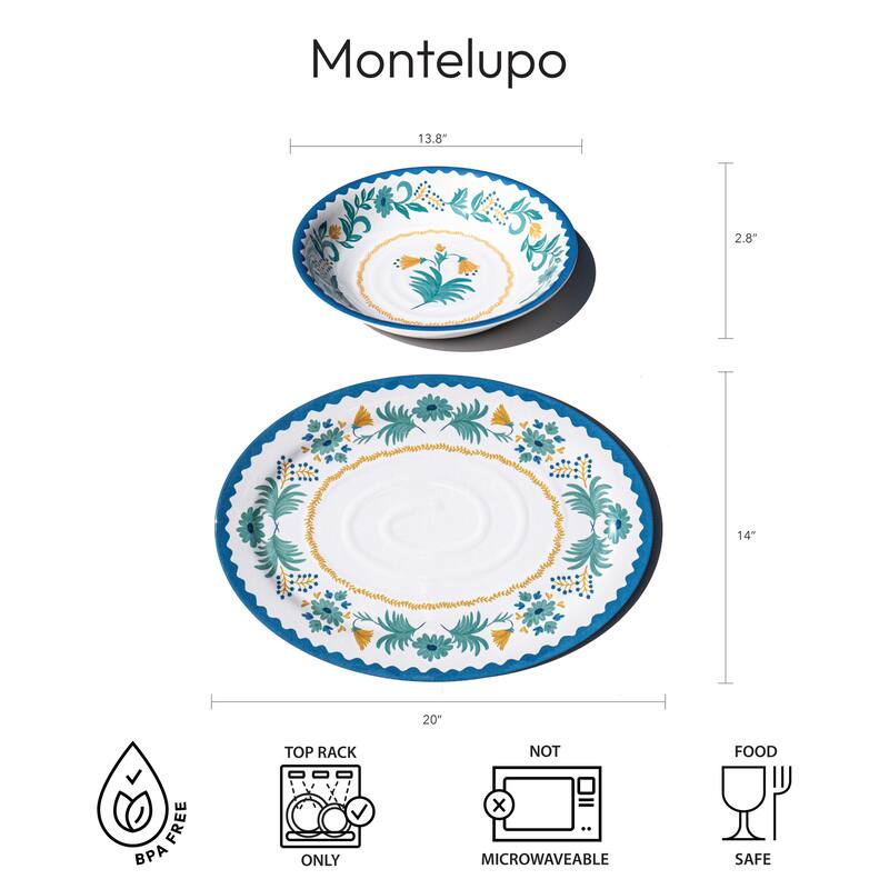 Abode Homewares Montelupo Melamine Serving Bowl - Multicolor - 13.8"
