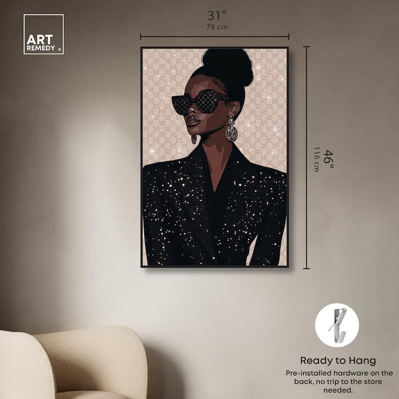 Elegant Woman Sparkle Canvas by Art Remedy