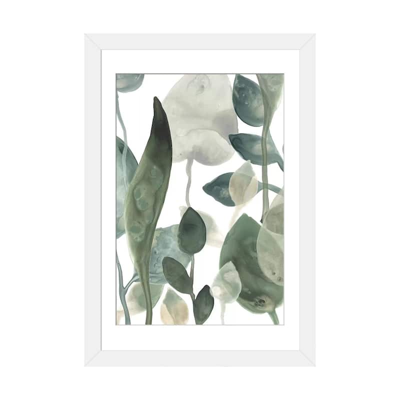 iCanvas "Water Leaves III" by June Erica Vess - White - 24x16x1