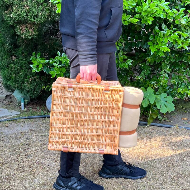 Picnic at Ascot - Willow Basket for Two with Blanket