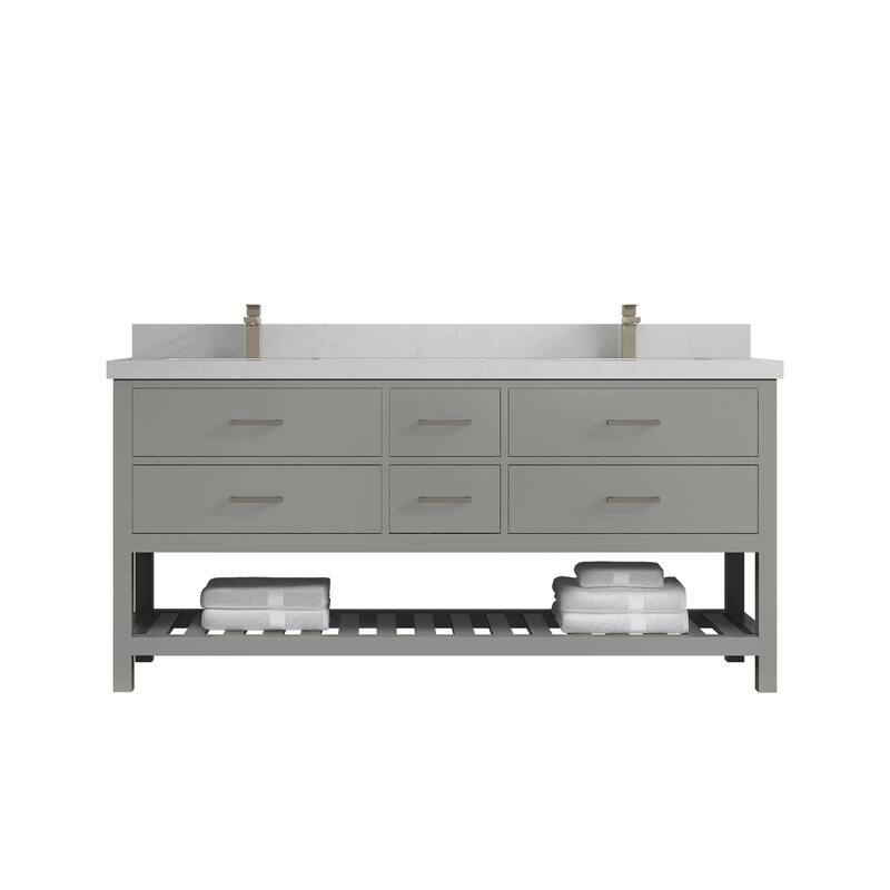 Willow Collections 72 in. W x 22 in. D Parker Double Sink Bathroom Vanity with Countertop