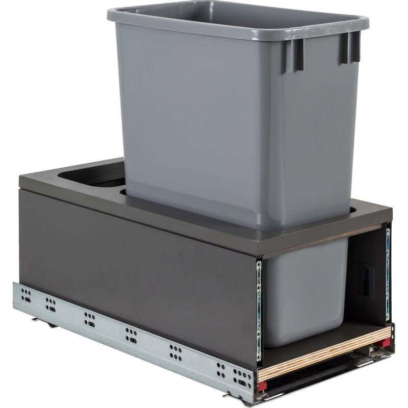 Hardware Resources CAN-MDB Series Bottom Mount Single Bin Trash Can - Grey