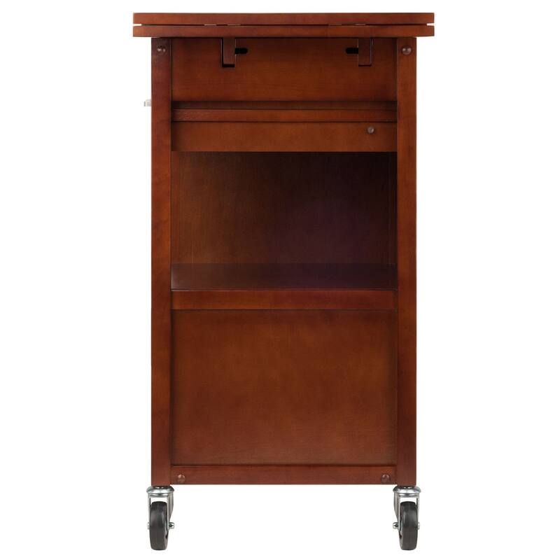 33.25" Walnut Elegant Gregory Extension Kitchen Cart Storage
