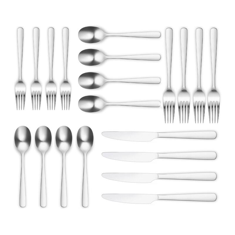 Ornative Aabbye 18/0 Stainless Steel 20 Pieces Flatware Set - 10.63" H x 6.69" W x 2.76" D