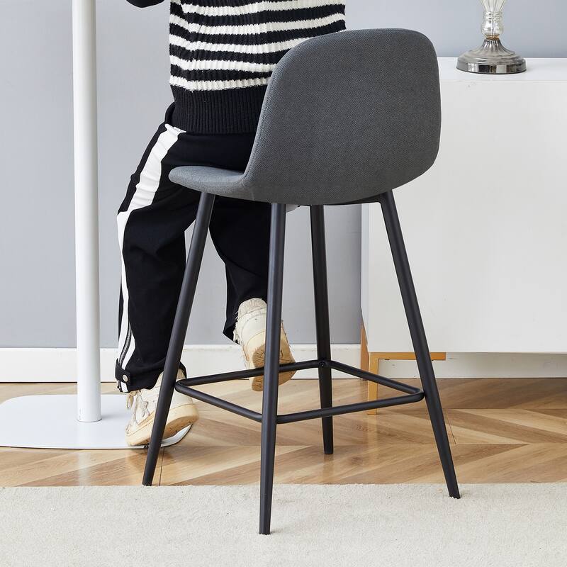 Industrial Bar Height Stools with Back, Counter Height Bar Chairs, with Metal Legs & Soft Backrest Easy to Assemble