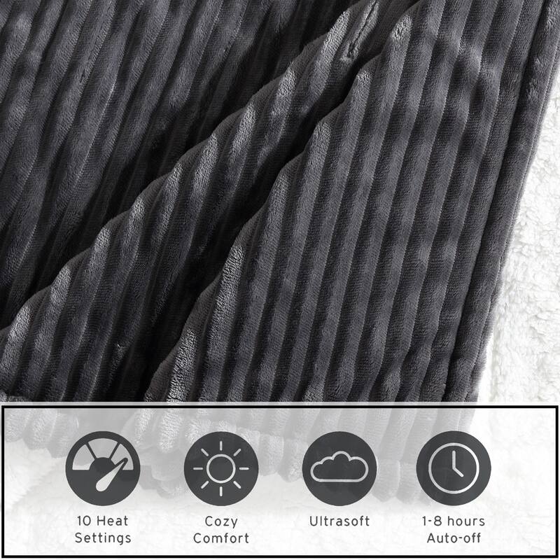 Eddie Bauer Solid Plush Heated Throw Blanket
