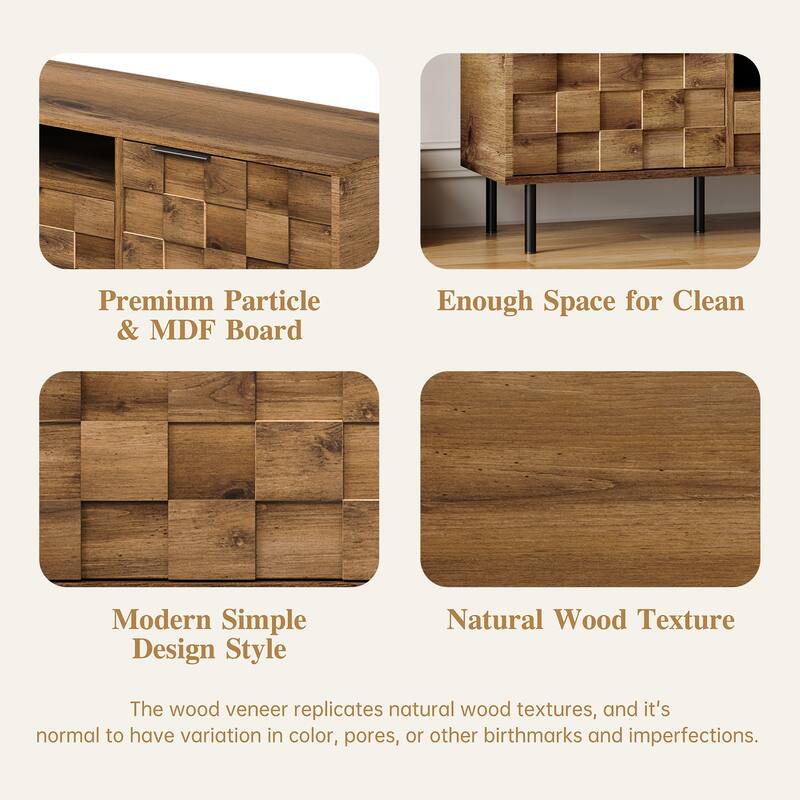 Mid Century TV Stand with 2 Drawers