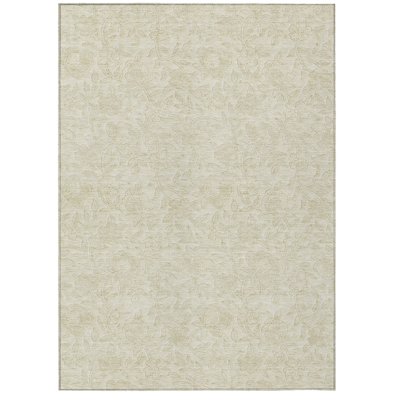 Machine Washable Indoor/ Outdoor Chantille Floral Farmhouse Rug