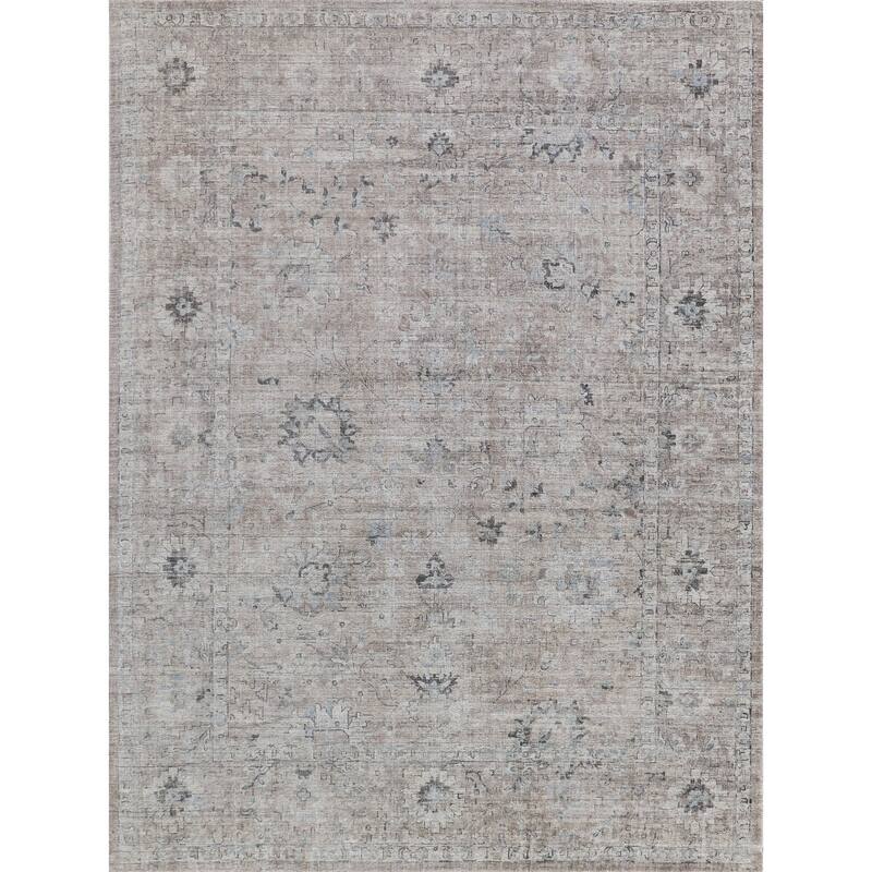 EXQUISITE RUGS Cambridge Hand-loomed Wool/Bamboo Silk Silver/Brown Area Rug.