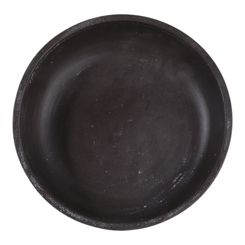 Pottery Terracotta Bowl with Pedestal Base Contemporary Casual Style