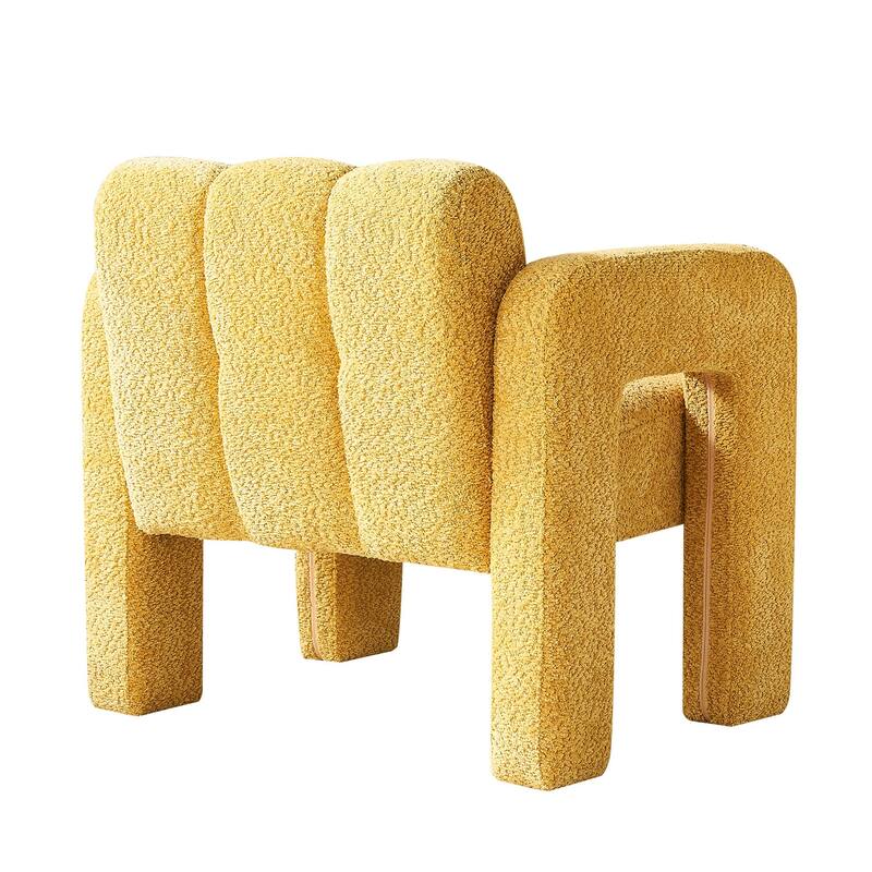 Yellow Unique Upholstered Armchair Side Chair, Lounge Chair Dining Chair Sofa Chair Accent Chair for Living Room Bedroom