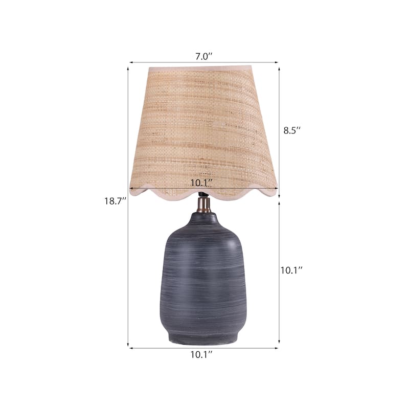 18.9" Ceramic LED Table Lamp, Living Room Lamps For End Tables