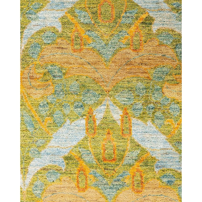 Overdyed, One-of-a-Kind Hand-Knotted Area Rug - Green - 8' 10" x 12' 3"