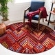 preview thumbnail 46 of 64, SAFAVIEH Amsterdam Malinda Modern Rug 6'7" Round - Red/Terracotta - Round