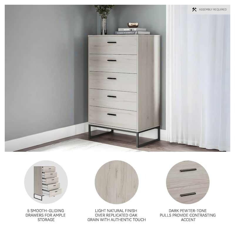 Signature Design by Ashley Socalle Light Natural/Black 5 Drawer Chest