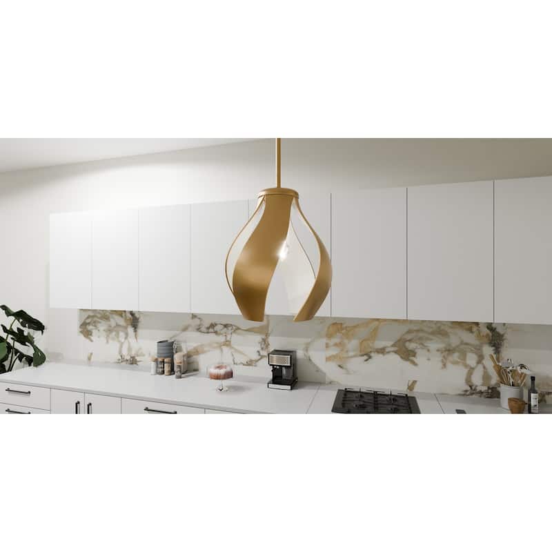 Kiko 1-Light Brushed Weathered Brass Pendant Light