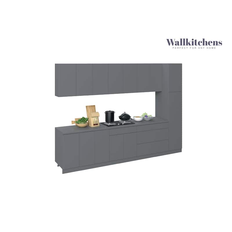 Kitchen Metropolitan Collection Gray Color Base Size 11Ft Wide - 132x24 - Silver