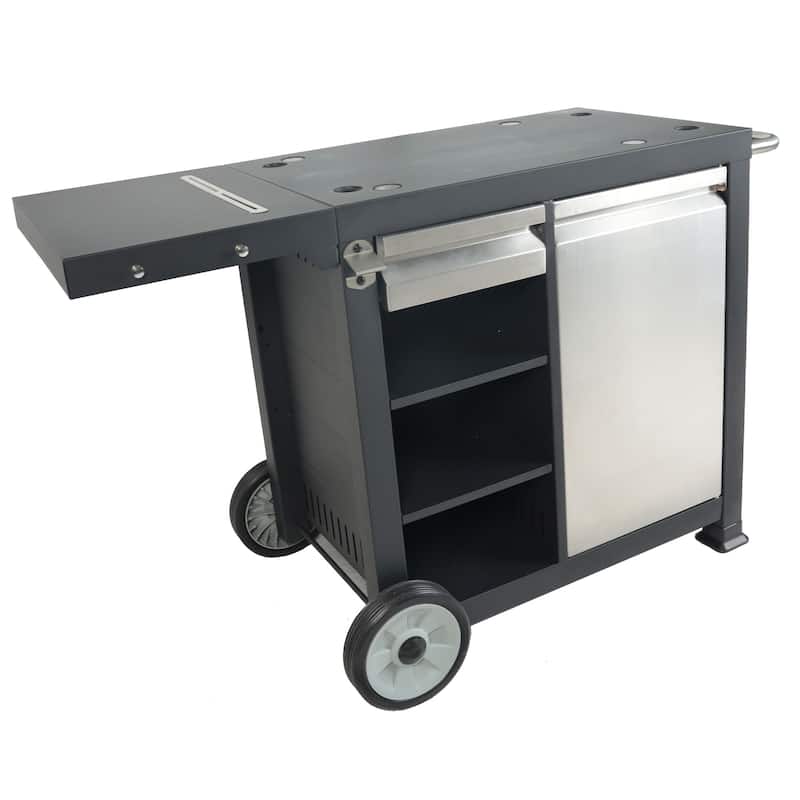 Razor Universal Rolling Prep Cart for Portable Outdoor Griddle and Grills, Black - 52.8