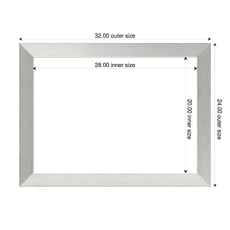 Amanti Art Brushed Sterling Silver Framed Dry Erase Magnetic Board - 32 x 24 in