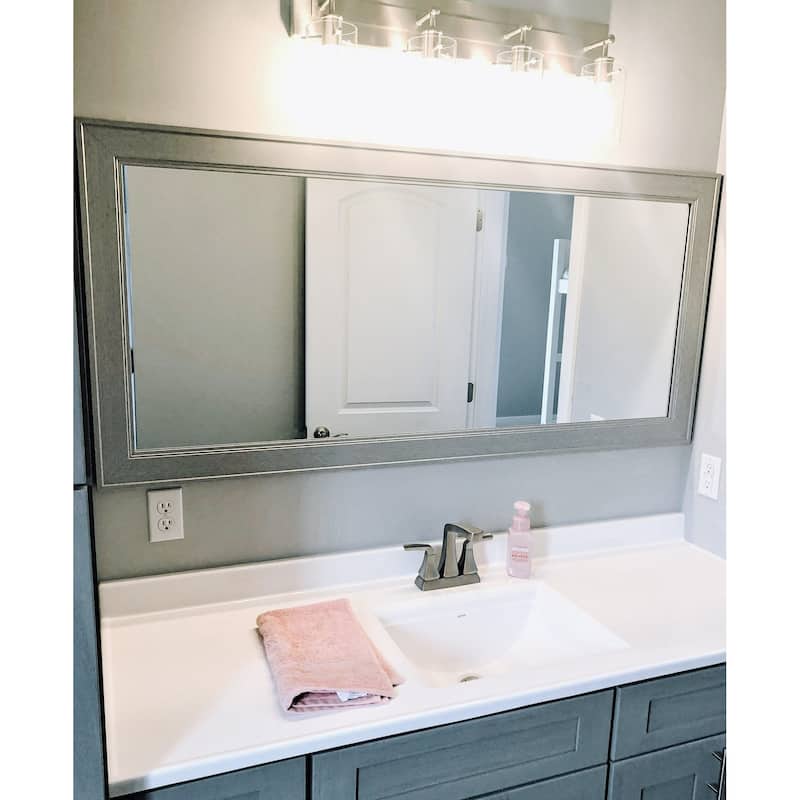 Frame My Mirror Brushed Silver Framed Vanity Mirror, Porter Design