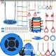 preview thumbnail 2 of 6, Hapfan 65ft Ninja Warrior Obstacle Course for Kids with Swing with 11 Obstacles for Backyard, Tree Slackline Jungle Gym Outdoor