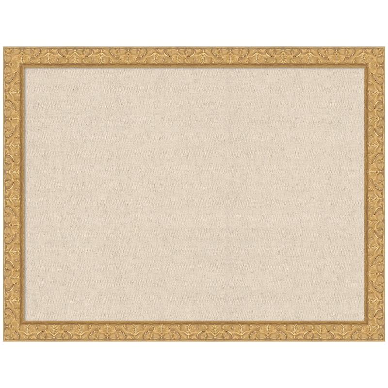 Kate and Laurel Pinboard Neutral Linen - 26x20 - Lila Gold