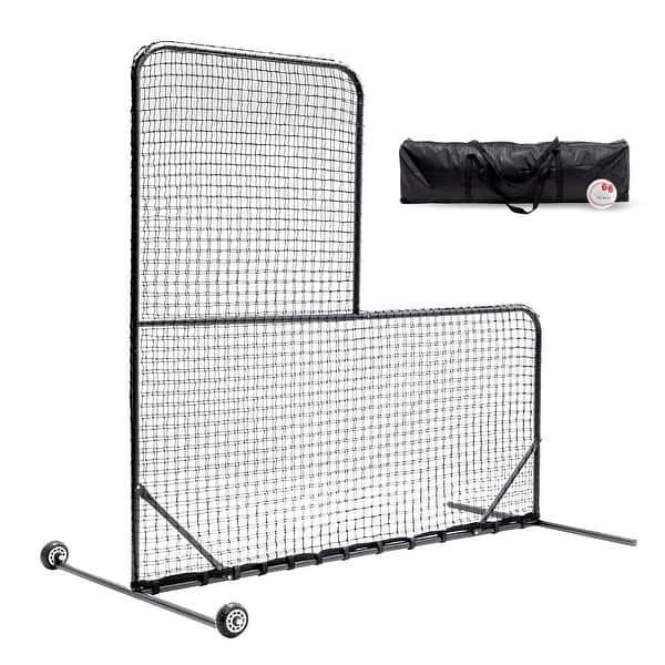 slide 2 of 8, L-Shaped Baseball Net for Batting Cages