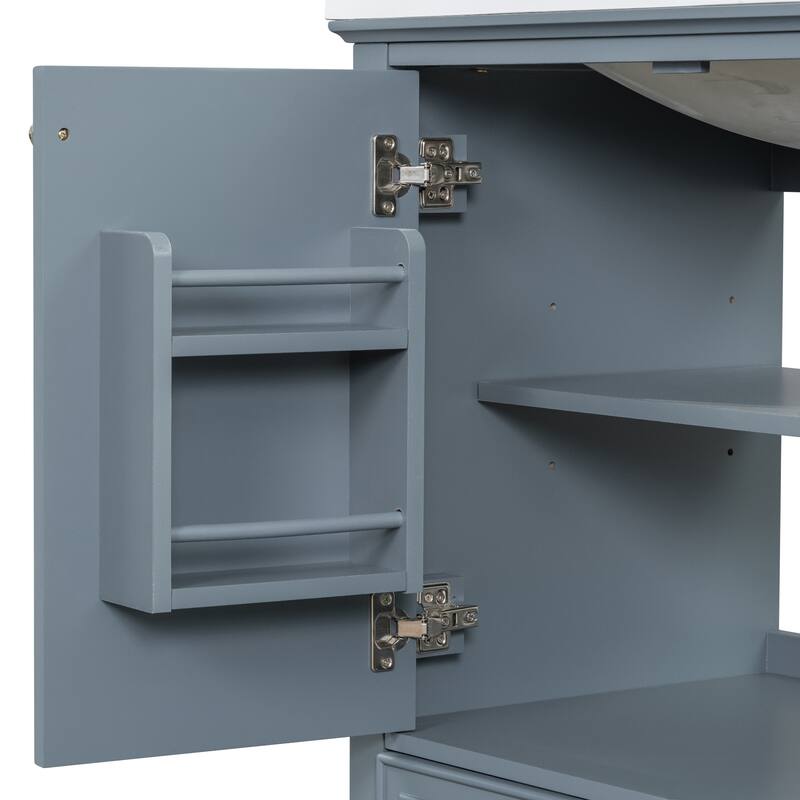 30" Bathroom Vanity without Sink, Base Only,Multi-functional Bathroom Cabinet with Doors and Drawer,Solid Frame and MDF Board