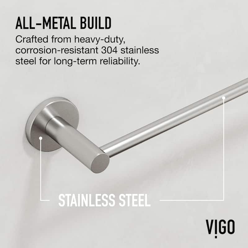 VIGO Cass 3-Piece Bathroom Hardware Accessory Set with 24 in. Towel Bar, Toilet Paper Holder, Hand Towel Holder