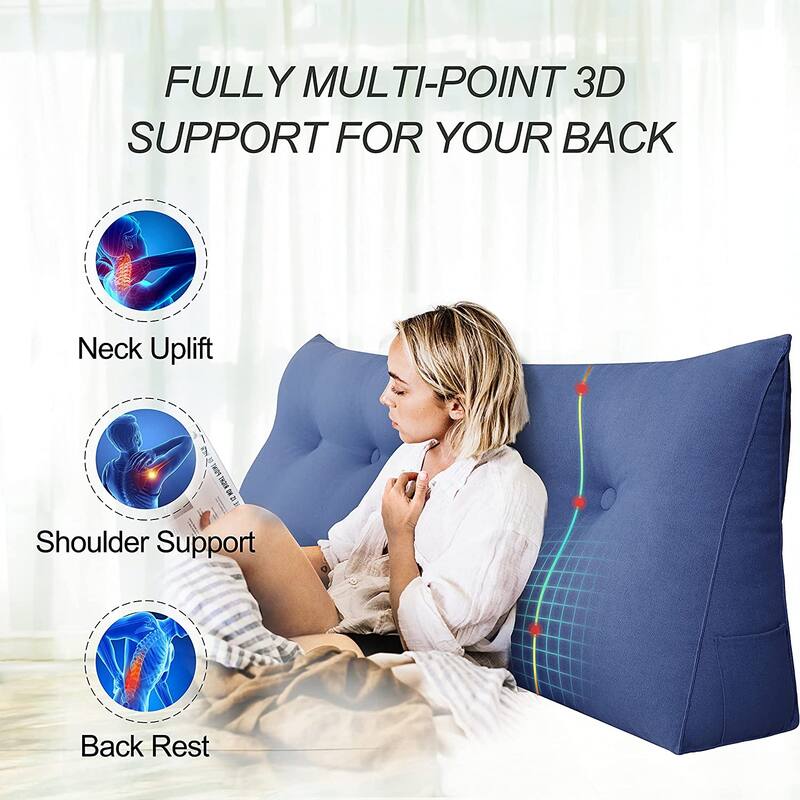 WOWMAX Bed Rest Wedge Reading Pillow Headboard Back Support Cushion