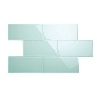 Morning Sky Blue 3x6 Glass Subway Tile - Overstock - 32391166