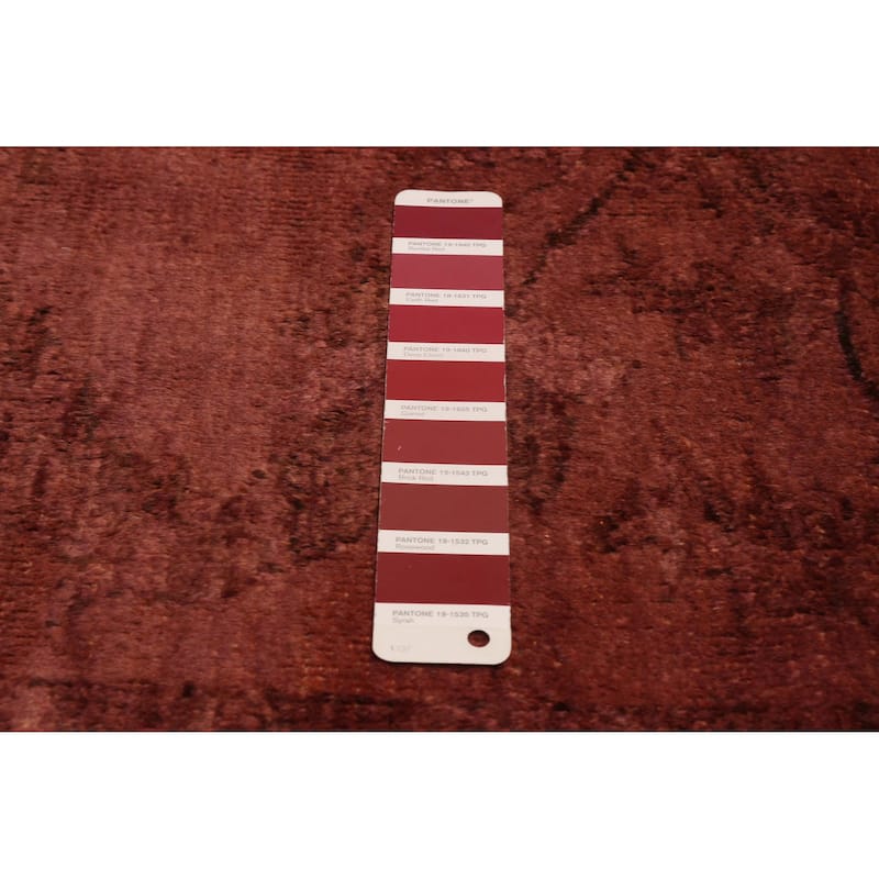 ECARPETGALLERY Hand-knotted Vibrance Dark Coral Wool Rug - 4'9 x 6'5