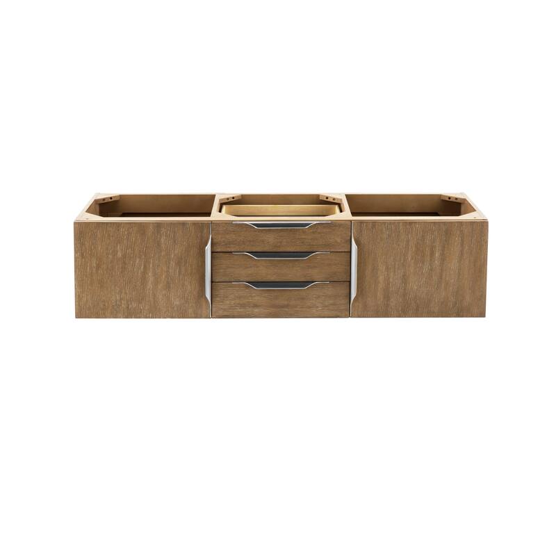 James Martin Vanities 983-V59D Columbia 59" Double Wall Mounted Vanity - Latte Oak - Oak Finish
