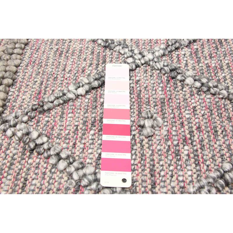 ECARPETGALLERY Braid weave Sienna Pink Wool Rug - 6'2 x 8'11