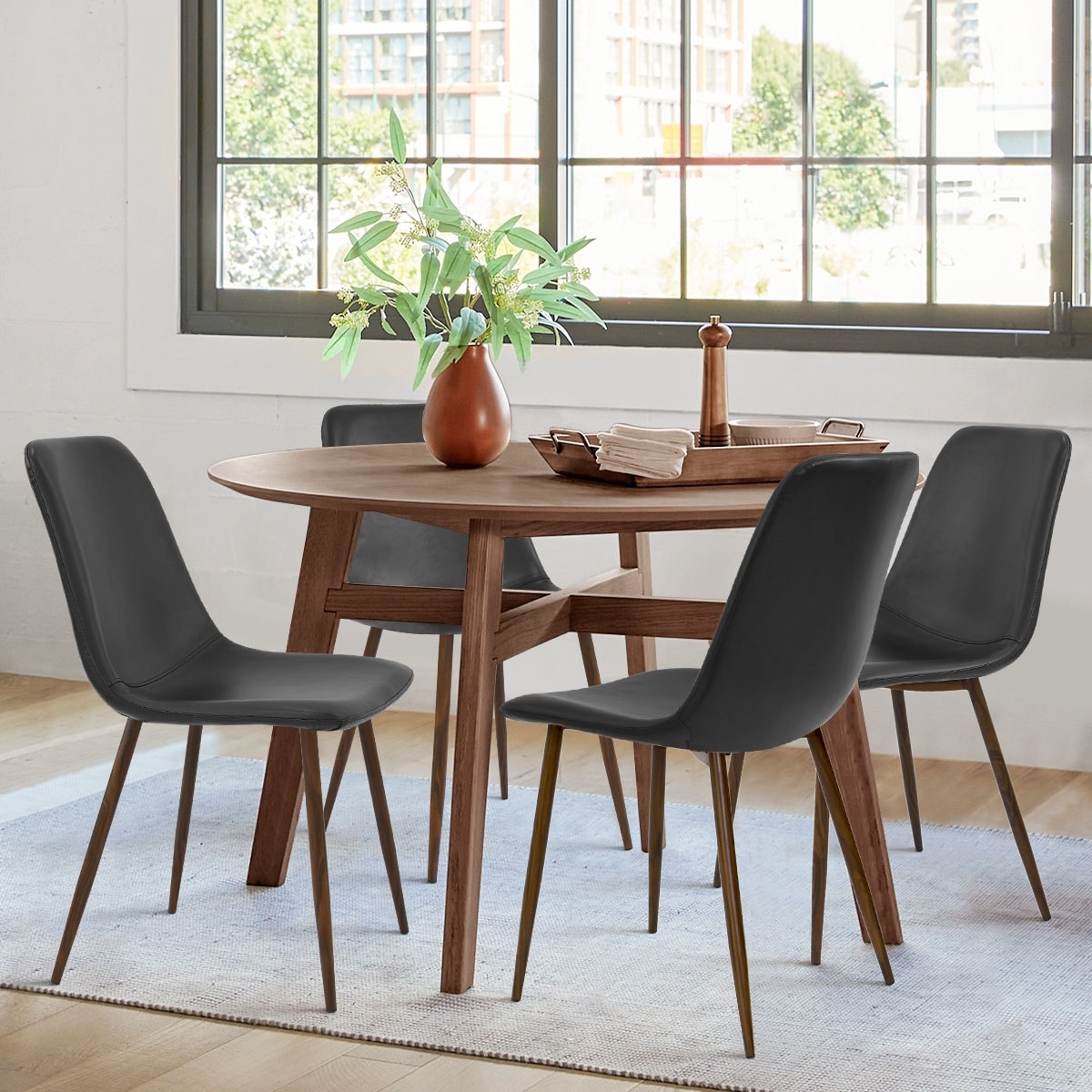Dining chairs walnut sales legs