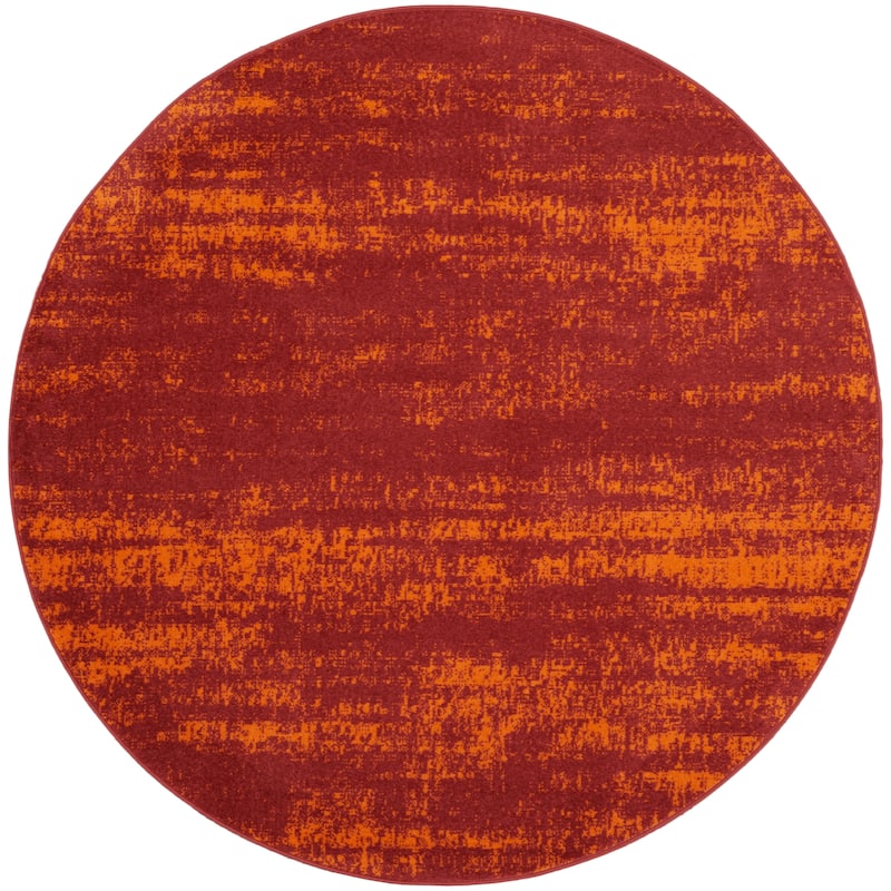 Nourison Essentials Solid Indoor/Outdoor Area Rug - 8' Round - Red