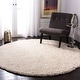 preview thumbnail 47 of 83, SAFAVIEH Fontana Shag Kimberlie Solid 2-inch Thick Rug 3' Round - Creme - Round