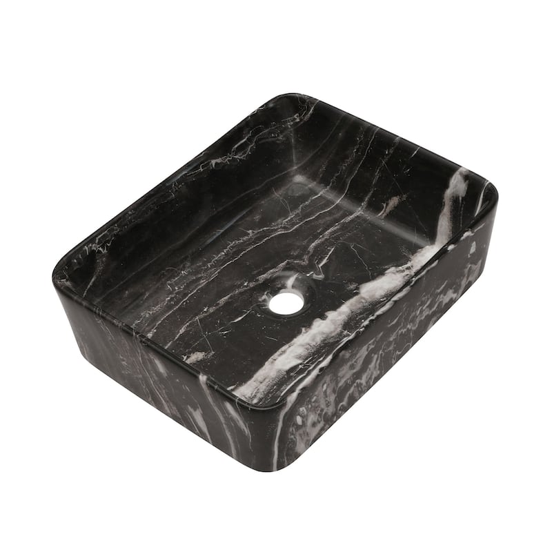 19"x15" Modern Marble Rectangle Vessel Bathroom Sink