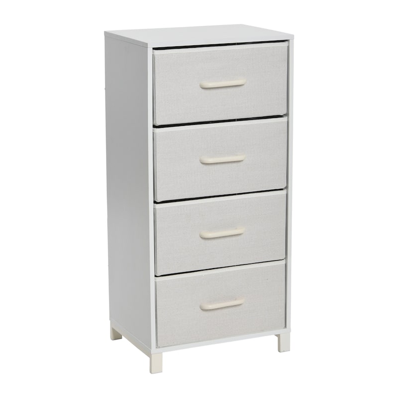 Household Essentials Dresser Tower Chest with 4 Storage Drawers - White