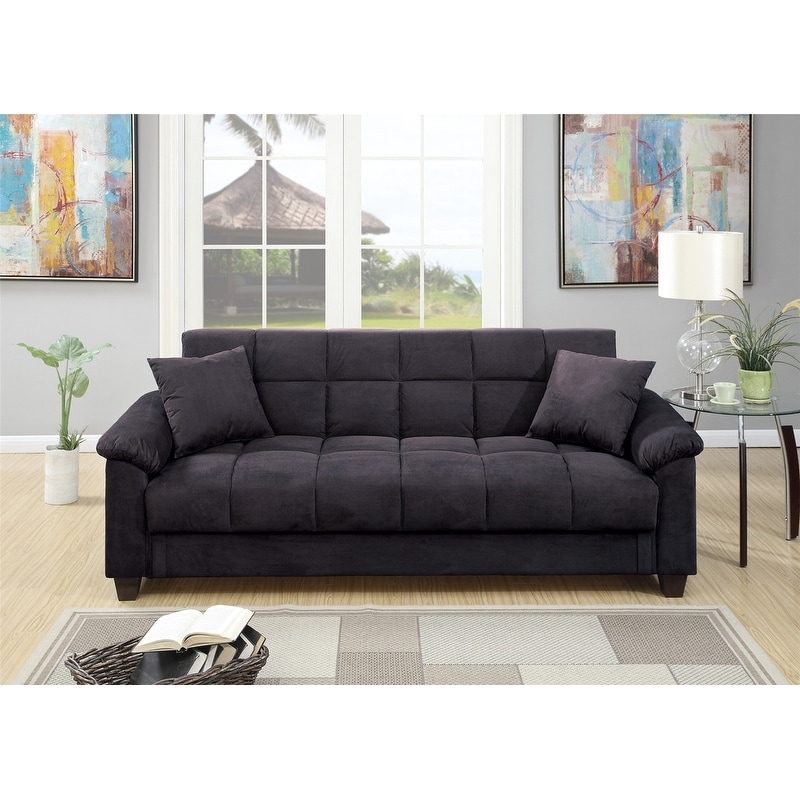 Black microsuede couch hot sale
