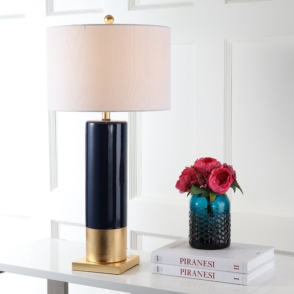 Navy and silver table lamp 2025