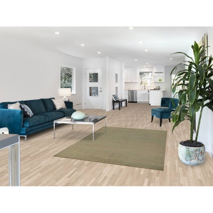 Modern Gabbeh Oriental Area Rug Handmade Green Modern Wool Carpet - 4'9" x 6'11"