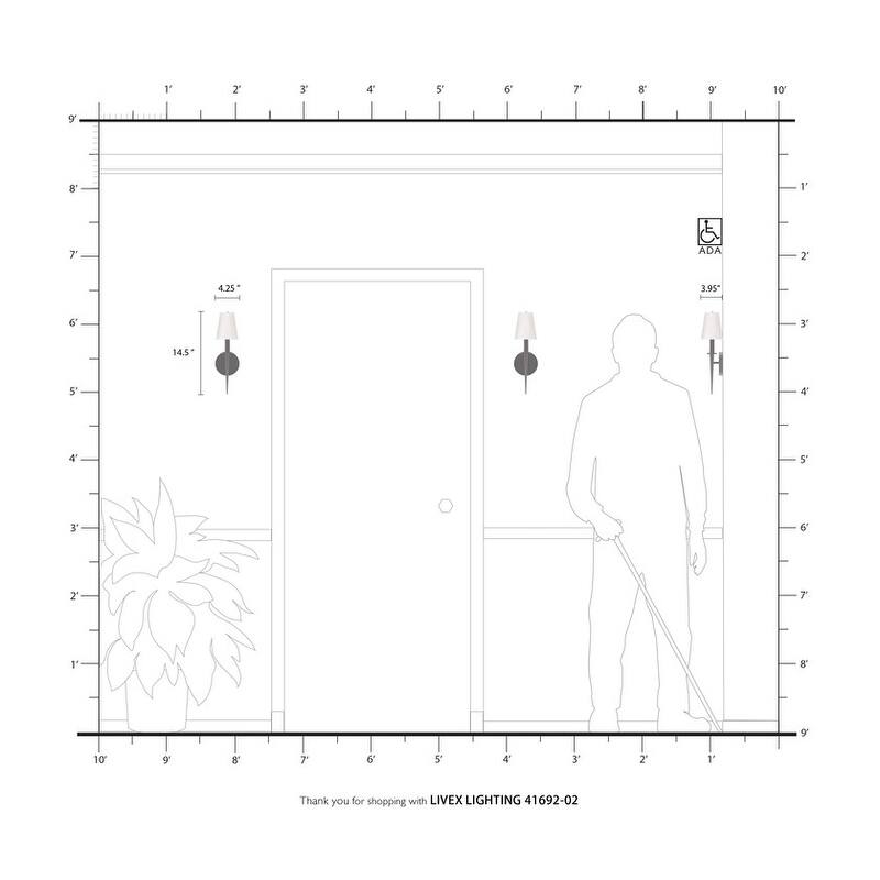 Livex Lighting 1-light Wall Sconce, 41692-02 - 4.25" W X 14.5" H X 3.95" EXT