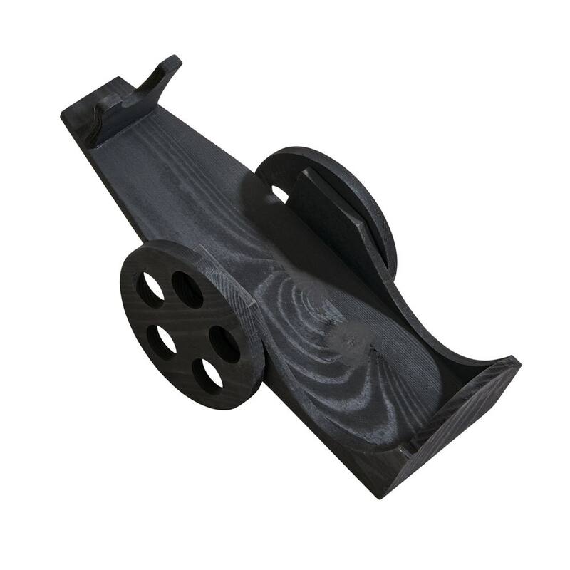Wine Bottle Cart, 6" X 12" - 12" x 5" x 6" - Black Wood