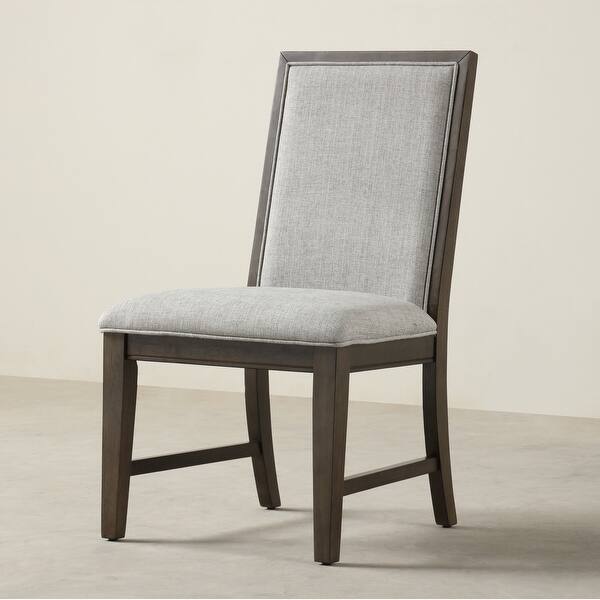 Roundhill Furniture Aberll Solid Wood Upholstered Dining Chairs, Set of