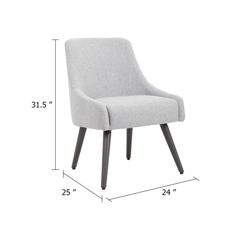 Boki Reception Guest Chair, Light Gray Poly-Linen, Soft Foam Seat