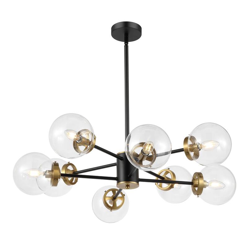 GetLedel 8-Light Dimmable Sputnik Chandelier with Glass Globe Shades