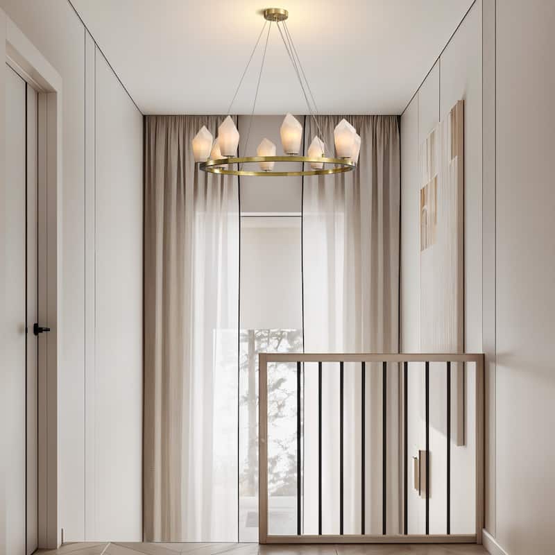 KAYLA Alabaster Chandelier/Sconce Kitchen Island Brass Hanging Lamp Mid Century Nordic Modern Chandelier