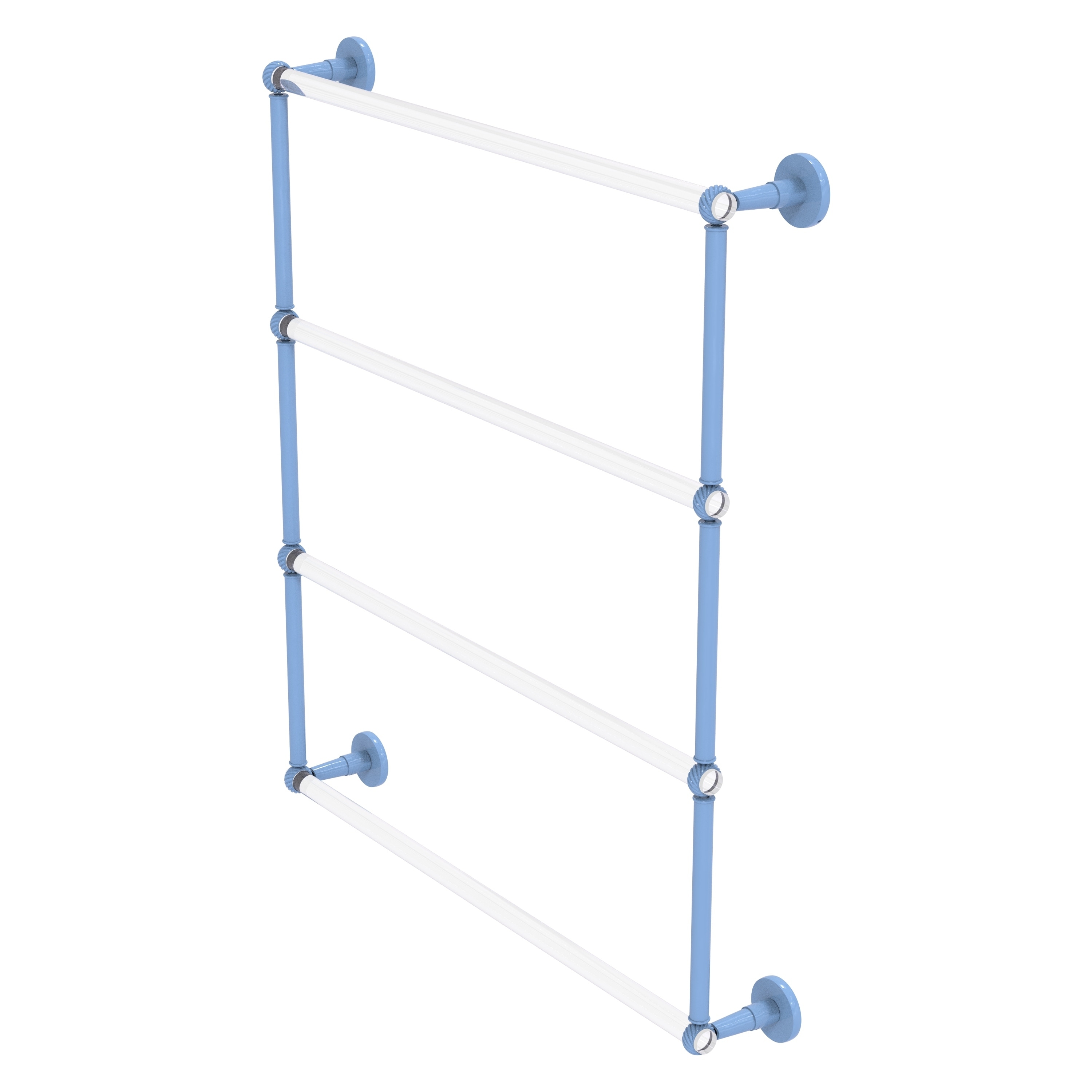 Allied Brass Clearview Collection 4 Tier 24 Inch Ladder Towel Bar with Twisted Accents